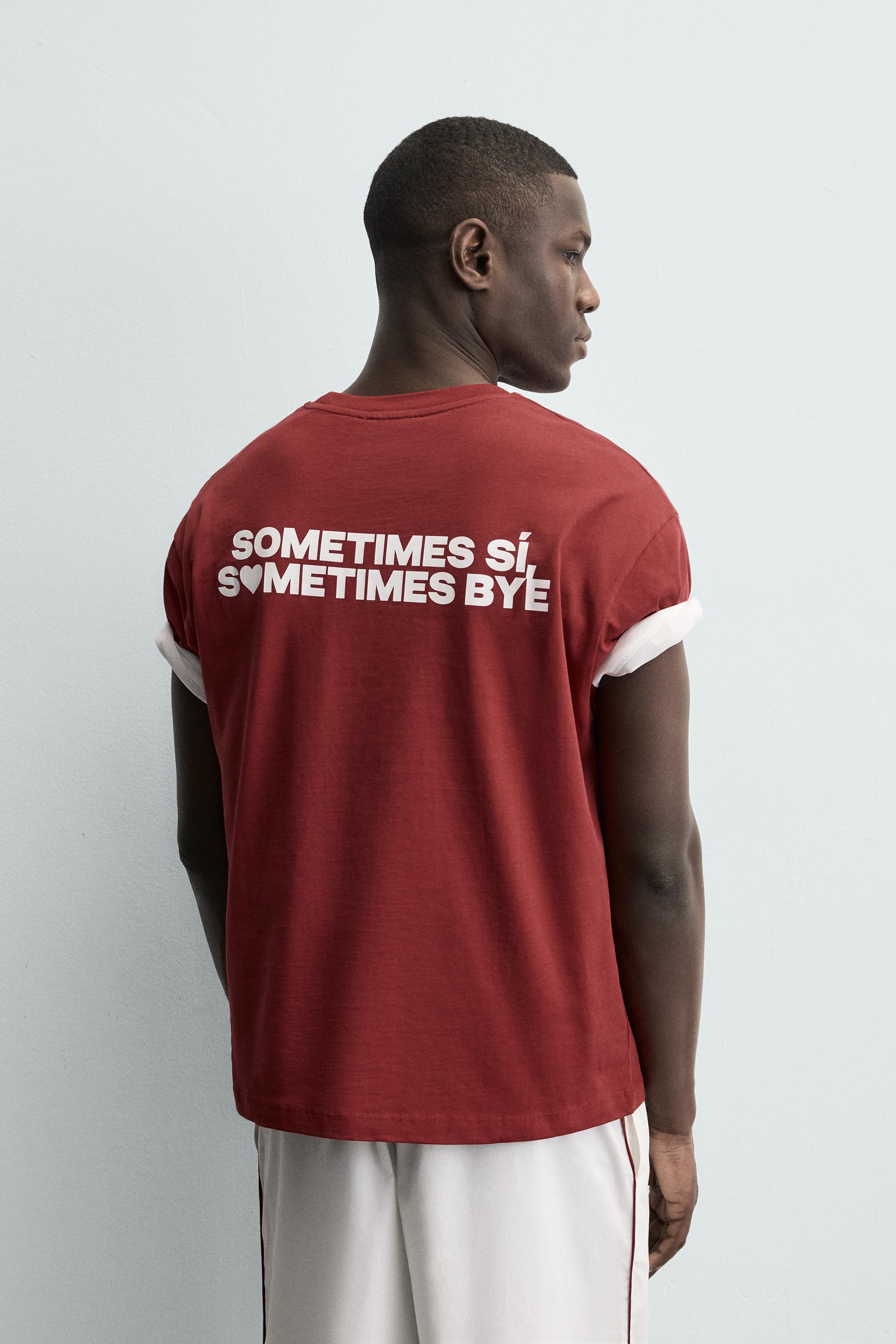 PRINTED TEXT POCKET T-SHIRT